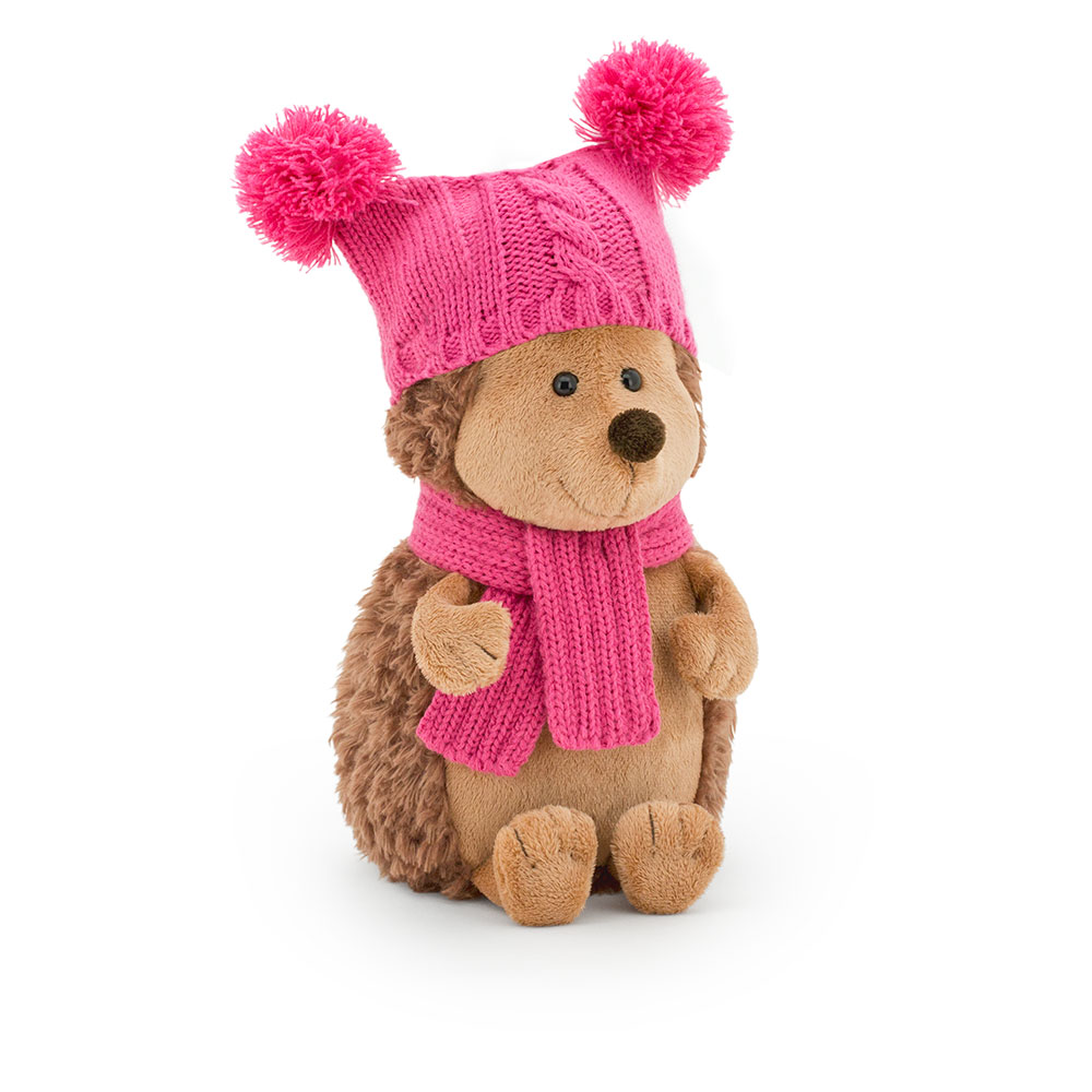 Fluffy the Hedgehog in double-pompon hat (15cm)